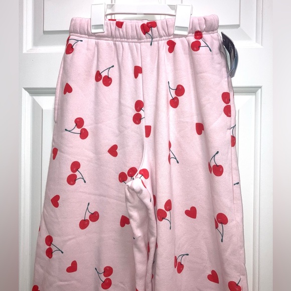 Grayson Threads Women's NWT Cherry Hearts Pattern Graphic Wide Leg Pants Size XS - Picture 3 of 7